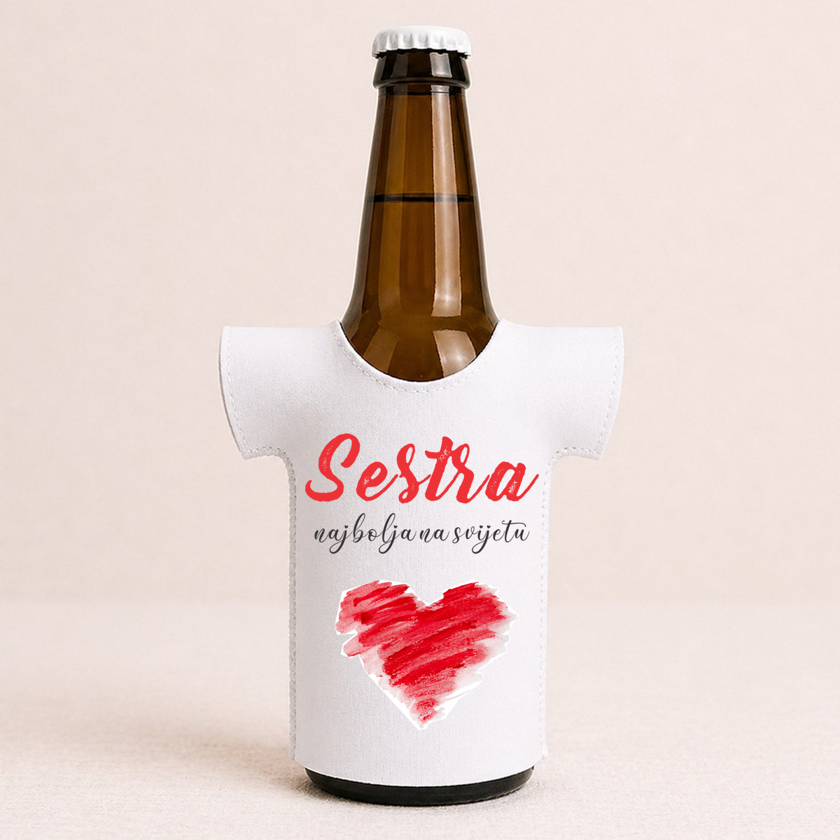 Sestra najbolja na svijetu - Majica za flaše – prikaz izdelka
